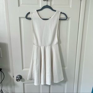 White low back mini dress with cut outs